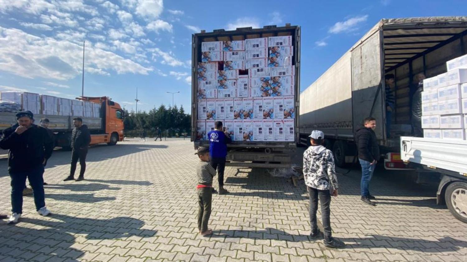 IOM convoy carrying relief supplies on the way to earthquake-affected areas in Türkiye